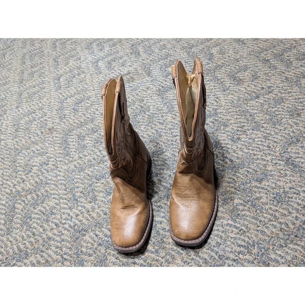 Silver Canyon Little Kid Tan Western Cowboy Boots Square Toe Size 3 018-1237-001